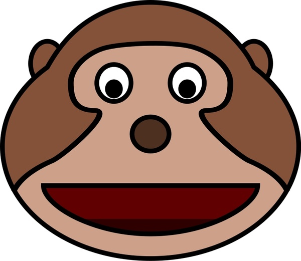600x521 Monkey Head Free Vector In Open Office Drawing - Monkey Head Drawing