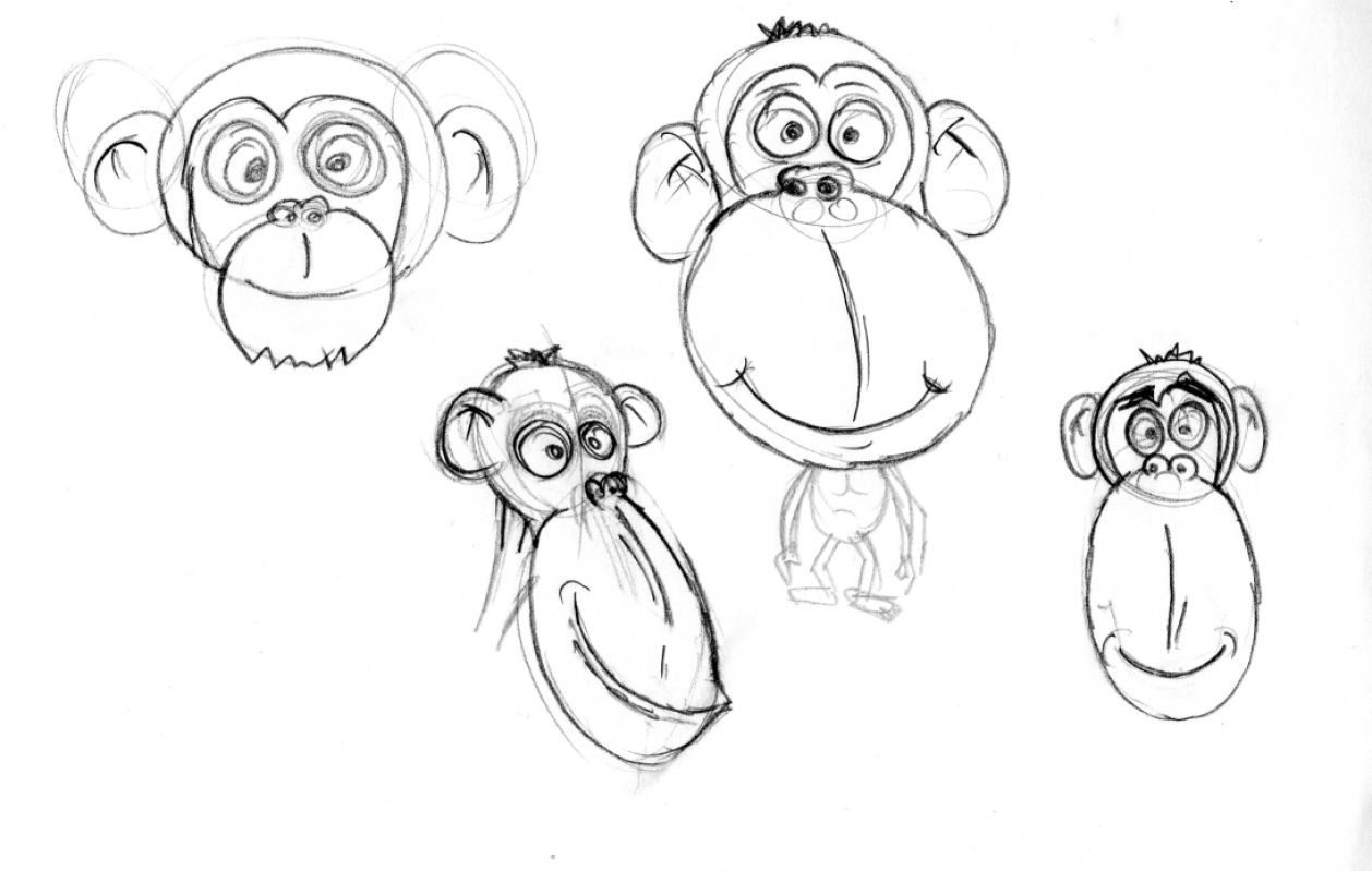 Monkey Head Drawing at PaintingValley.com | Explore collection of ...