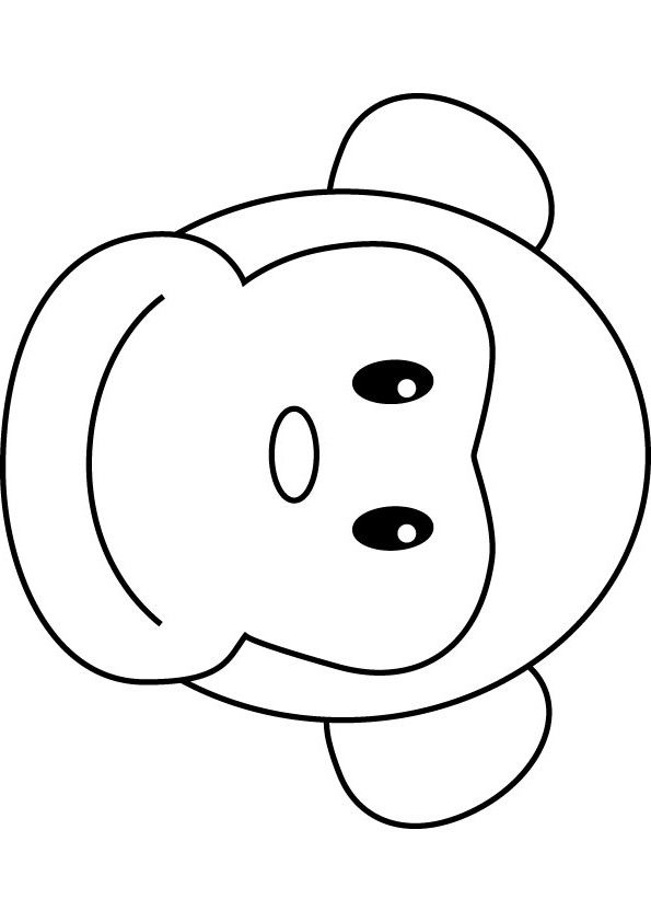 595x842 Monkeys Drawings Bongo Monkey Coloring Drawing Cross Stitch - Monkey Head Drawing