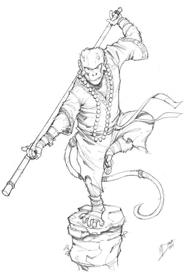600x892 monkey king graphic inspiration - Monkey King Drawing