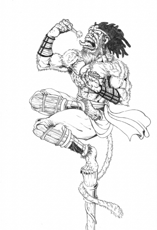 546x800 the monkey king, in kevin wilson's illustration comic art gallery room - Monkey King Drawing