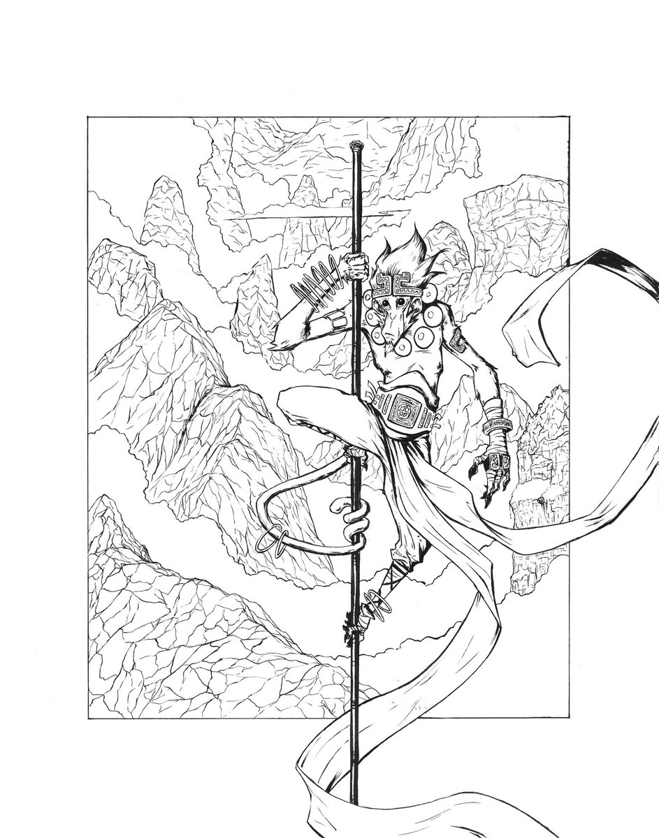 943x1200 tyler johnson or something on twitter a new ink drawing - Monkey King Drawing