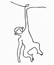 190x228 Monkey - Monkey Line Drawing