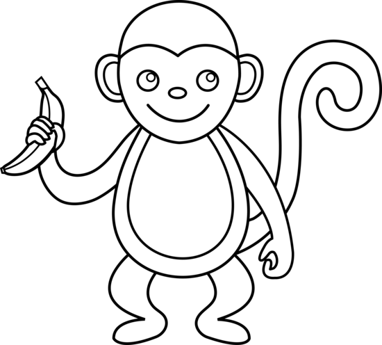 550x496 Collection Of Free Drawing Lines Monkey Download On Ui Ex - Monkey Line Drawing