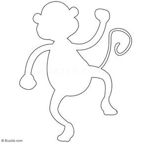 290x290 Kids, Go Ape! Step - Monkey Outline Drawing