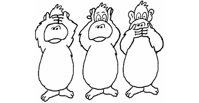 650x336 Monkey Template - Monkey Outline Drawing