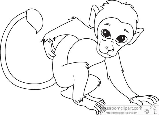 Monkey Outline Drawing at PaintingValley.com | Explore collection of ...