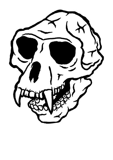389x550 monkey skull posters - Monkey Skull Drawing