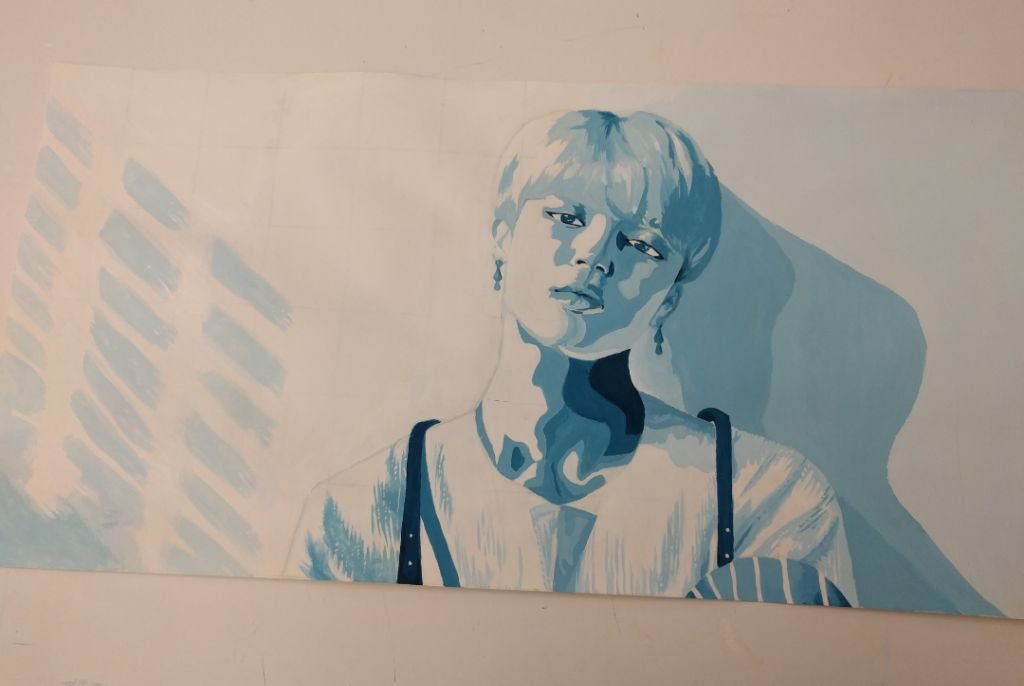1024x686 Jimin Fa Monochromatic Painting Army's Amino - Monochromatic Drawing
