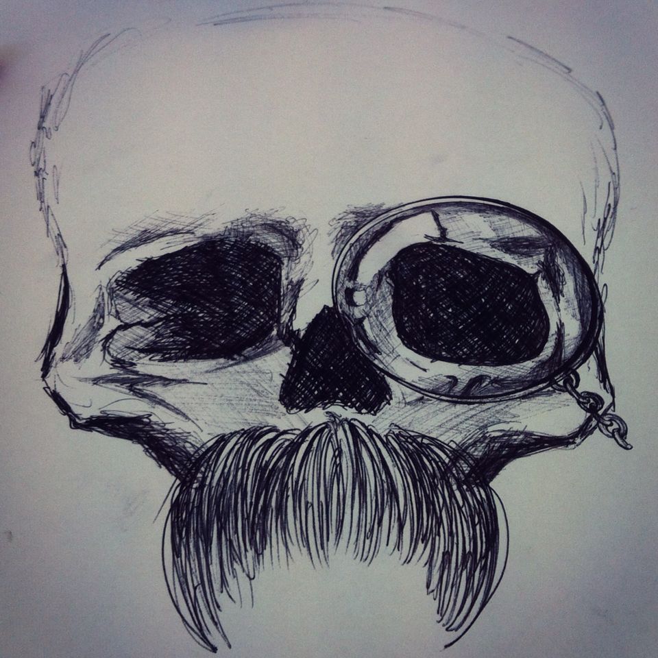 960x960 Hipster Skull With Monocle Drawing Art Drawings Drawings, Art - Monocle Drawing