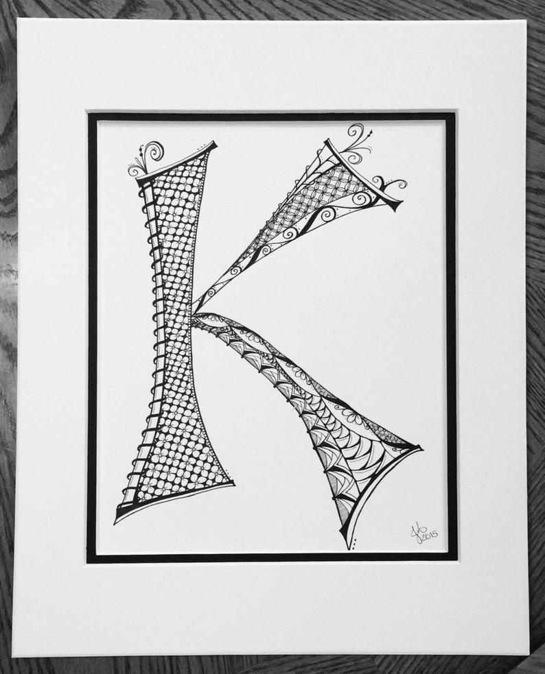 794x983 hand drawn monogram initial art monogram art home decor etsy - Monogram Drawing