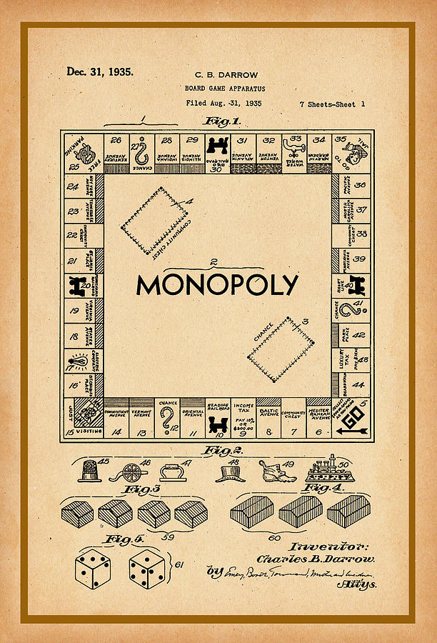 612x900 monopoly patent drawing digital art - Monopoly Drawing