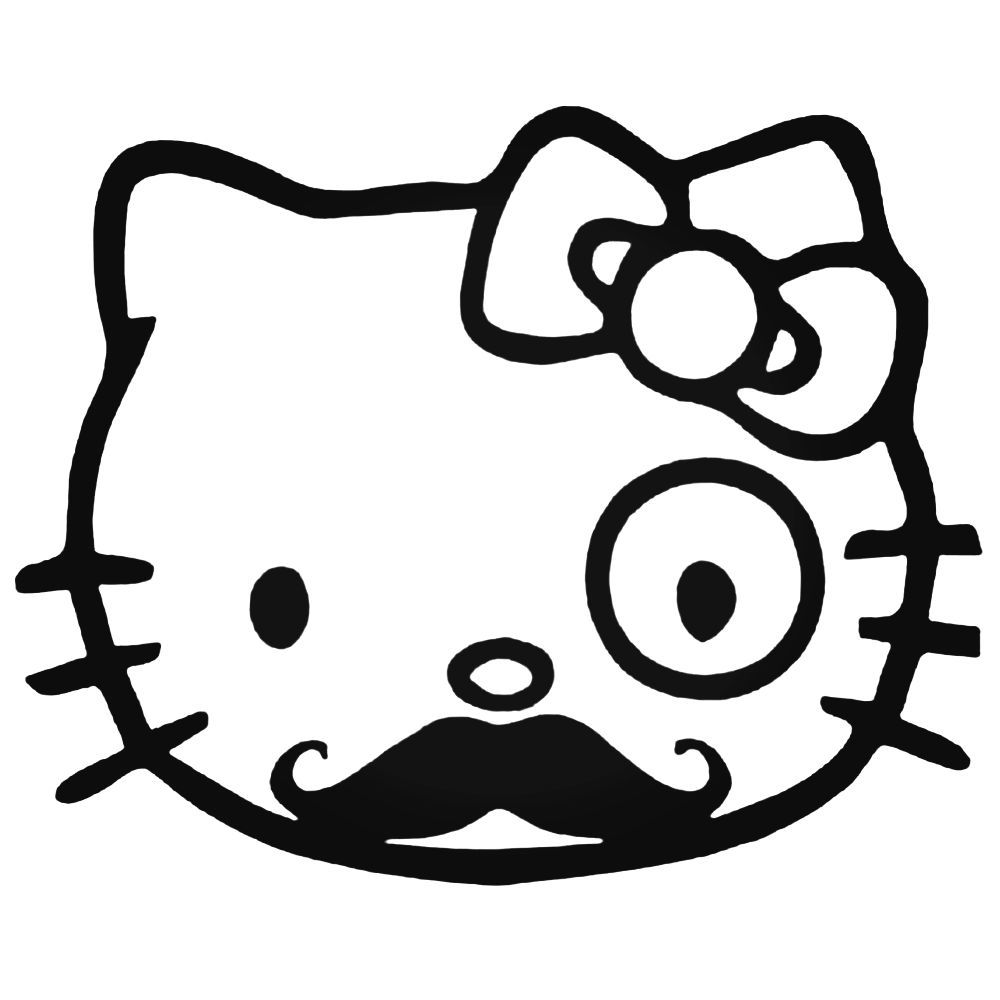 1000x1000 hello kitty mustache monopoly man decal sticker - Monopoly Man Drawing