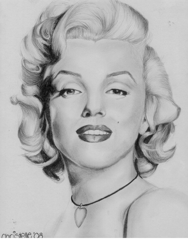 627x802 marilyn monroe drawing pic drawing skill - Monroe Drawing