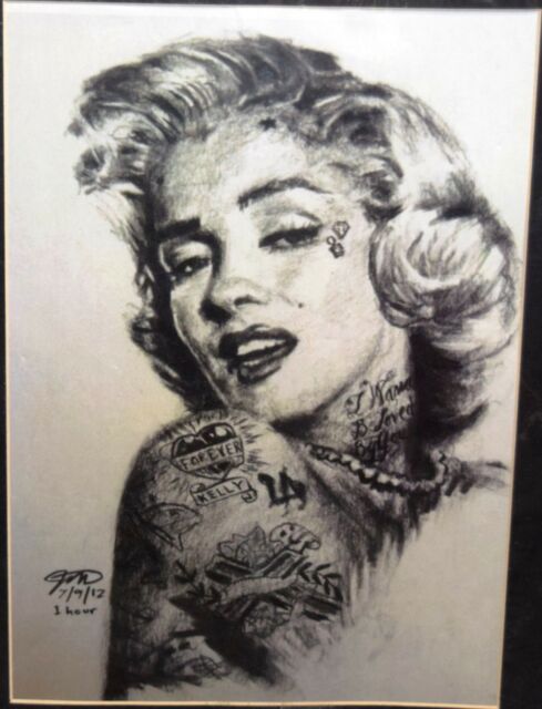 489x640 marilyn monroe tatted street art impressionist tattoo drawing - Monroe Drawing