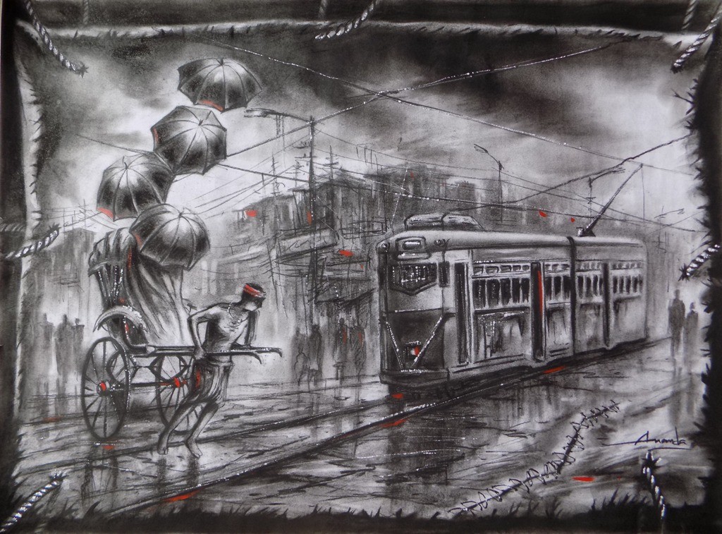 1024x757 Kolkata At Monsoon - Monsoon Drawing