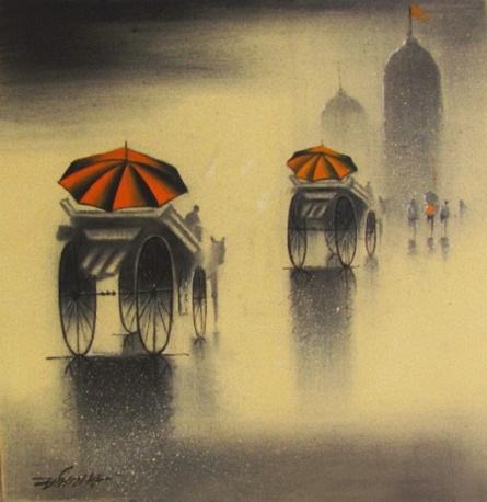445x458 Rhythmic Monsoon V - Monsoon Drawing