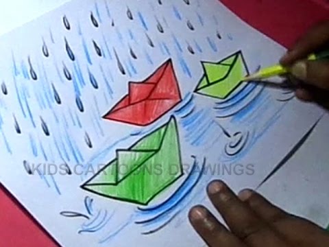 480x360 How To Draw Rainy Season Drawing For Kids - Monsoon Drawing