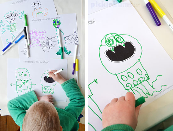 550x417 free printable monster drawing prompts! - Monster Drawing For Kids