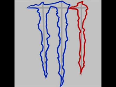 480x360 how to draw the monster energy logo step - Monster Energy Drawings
