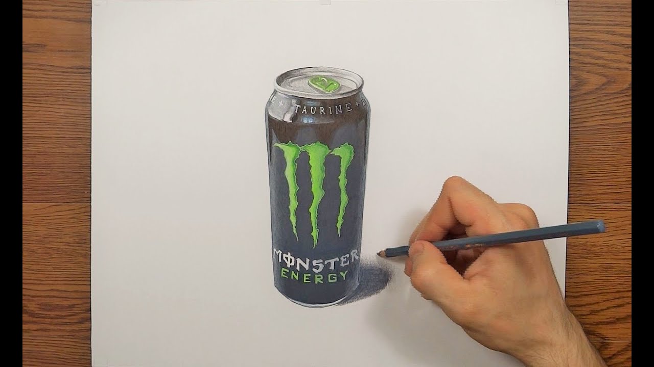 1280x720 speed drawing a monster energy drink can - Monster Energy Drawings