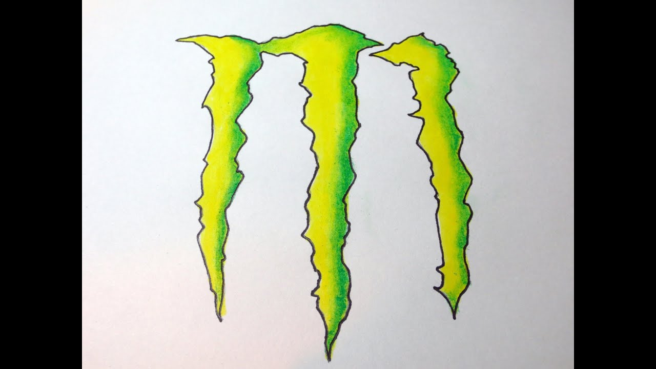 1280x720 how to draw monster energy drink logo - Monster Energy Drawings