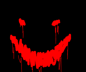 300x250 Evil Red Monster Face In The Dark Drawing - Monster Face Drawing
