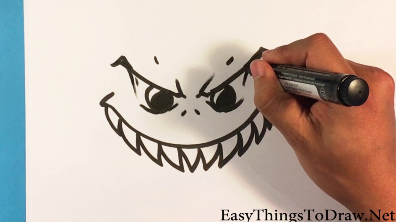 1280x720 How To Draw Angry Monster Face - Monster Face Drawing