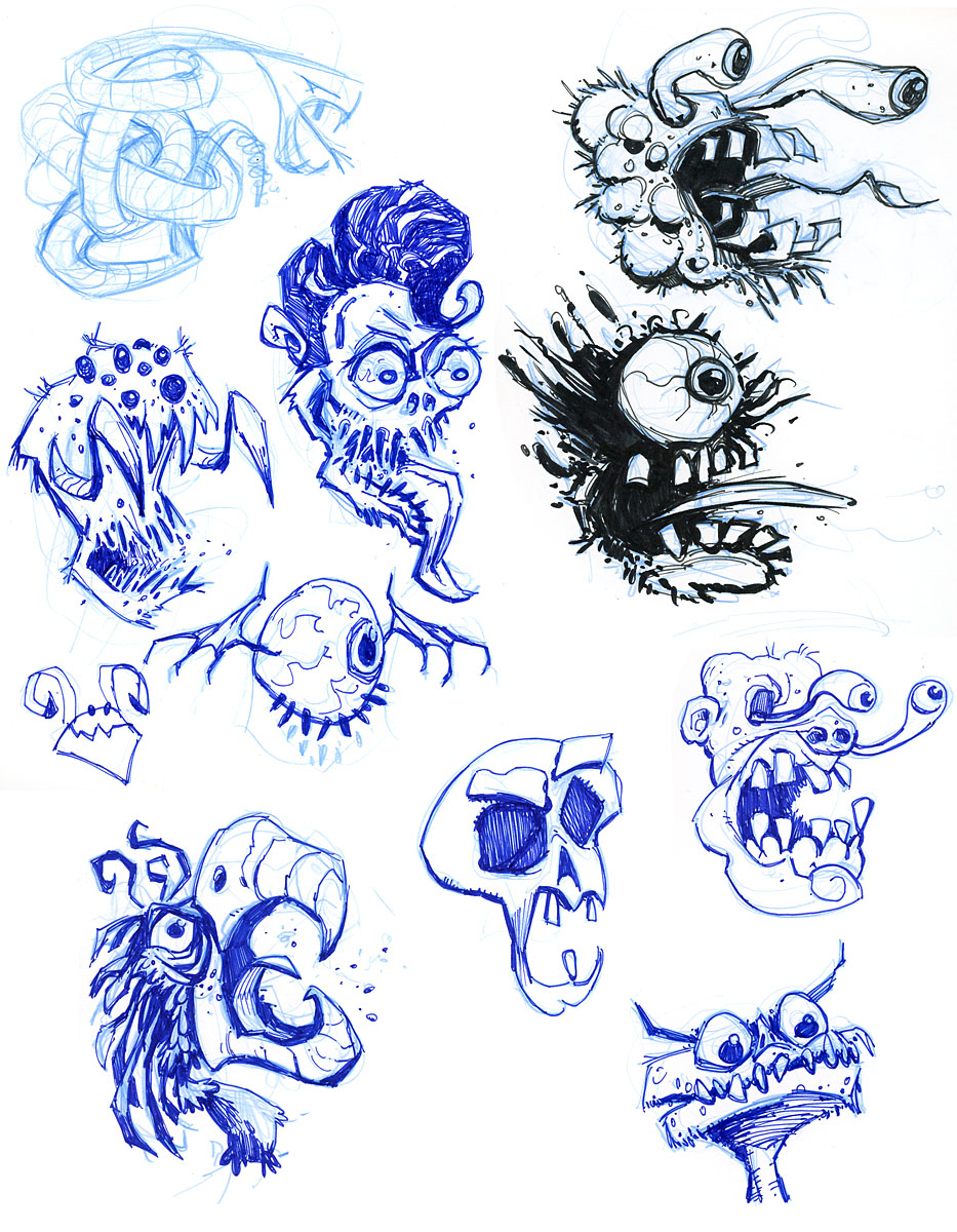 933x1200 Lee Petty's Sketch Hole Monster Faces - Monster Face Drawing