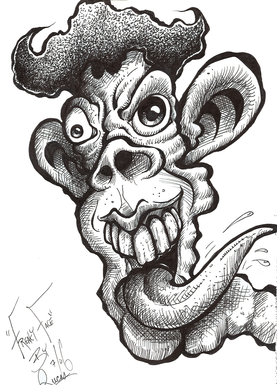 monster face sketch