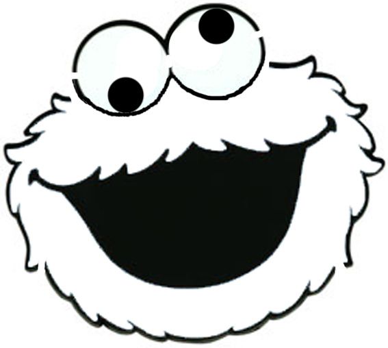 567x508 cookie monster face template sesame street birthday party - Monster Face Drawing