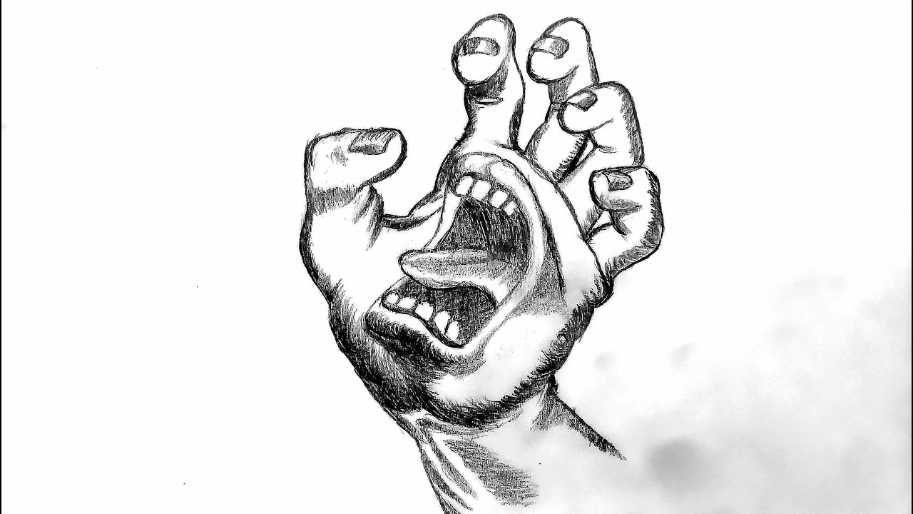 1280x720 how to draw a monster hand easy monster drawings - Monster Hand Drawing