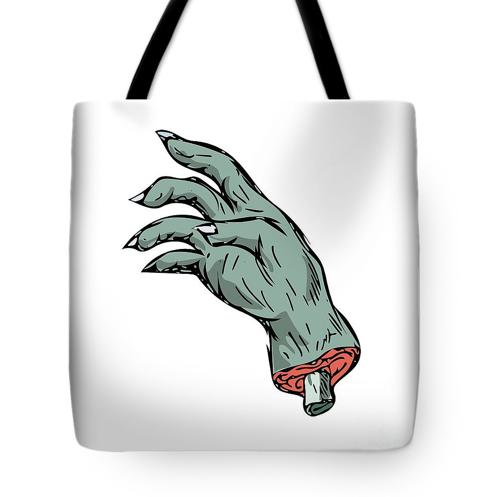 1000x1000 zombie monster hand drawing tote bag for sale - Monster Hand Drawing