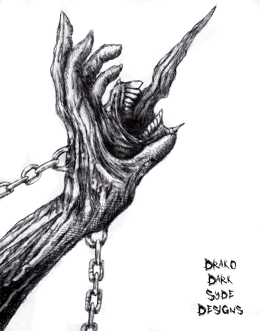 880x1120 Monster Drawing Dark For Free Download - Monster Hand Drawing
