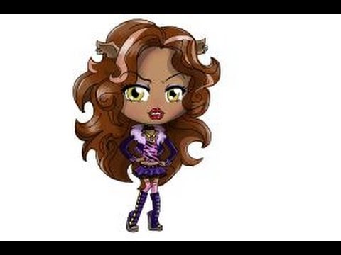 480x360 how to draw chibi clawdeen wolf from monster high - Monster High Clawdeen Wolf Drawing