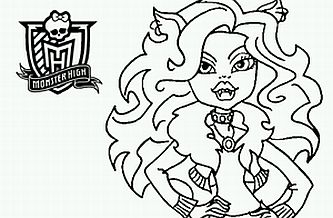 333x218 monster high for coloring, clawdeen wolf - Monster High Clawdeen Wolf Drawing