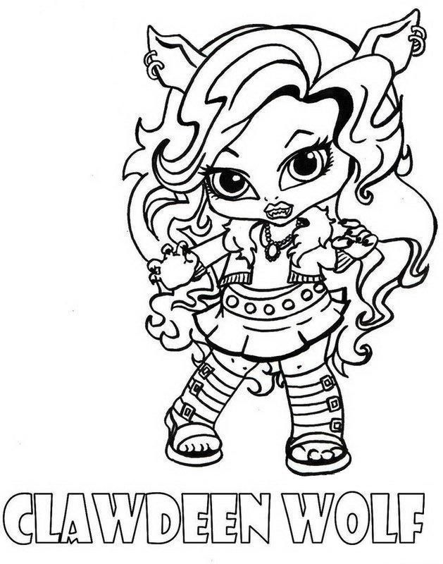 629x800 magnificent clawdeen wolf little girl monster high coloring - Monster High Clawdeen Wolf Drawing