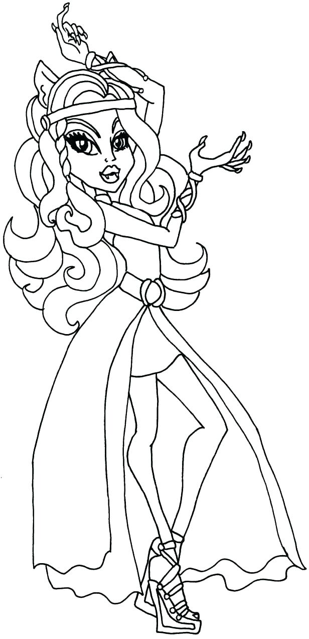 616x1272 monster high clawdeen wolf colouring pages coloring - Monster High Clawdeen Wolf Drawing