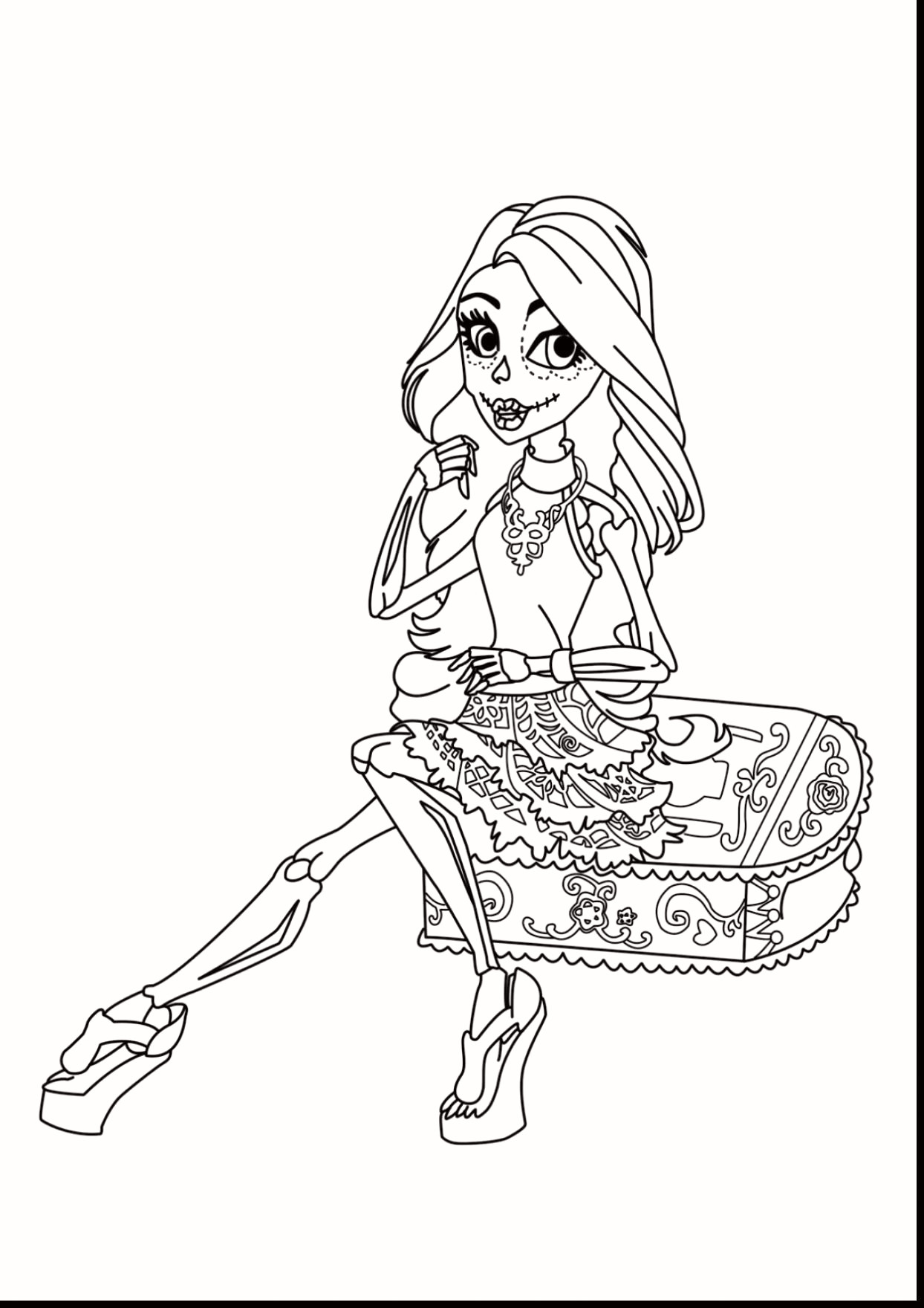1244x1760 monster high coloring pages howleen wolf wishes printable - Monster High Clawdeen Wolf Drawing