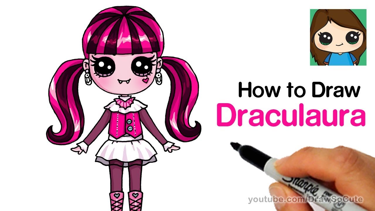 1280x720 how to draw draculaura monster high - Monster High Draculaura Drawing