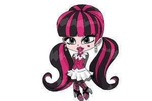 300x200 how to draw chibi draculaura from monster high drawingnow - Monster High Draculaura Drawing