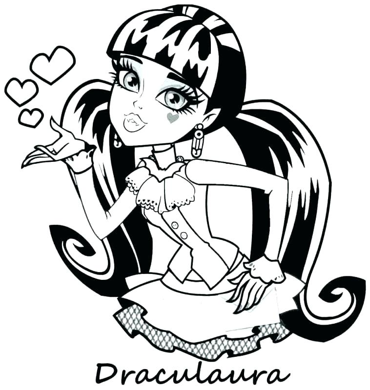 758x800 monster high coloring pages draculaura ever after high coloring - Monster High Draculaura Drawing