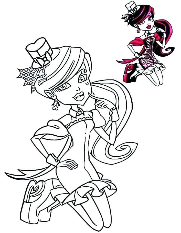 707x909 monster high coloring pages draculaura moster high coloring pages - Monster High Draculaura Drawing