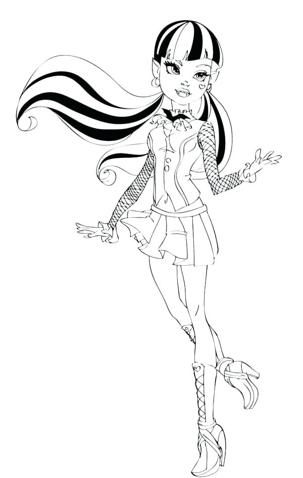 600x947 monster high draculaura coloring pages monster high coloring pages - Monster High Draculaura Drawing