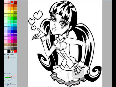 480x360 Monster High Coloring Pages For Kids - Monster High Drawing Games