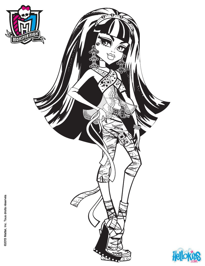 820x1060 free monster high coloring pages monster high coloring pages - Monster High Drawing Online