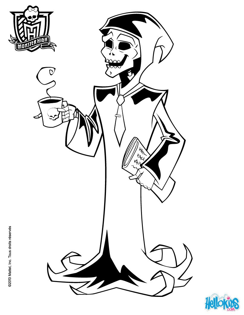 820x1060 lovely halloween monster high coloring pages - Monster High Drawing Online