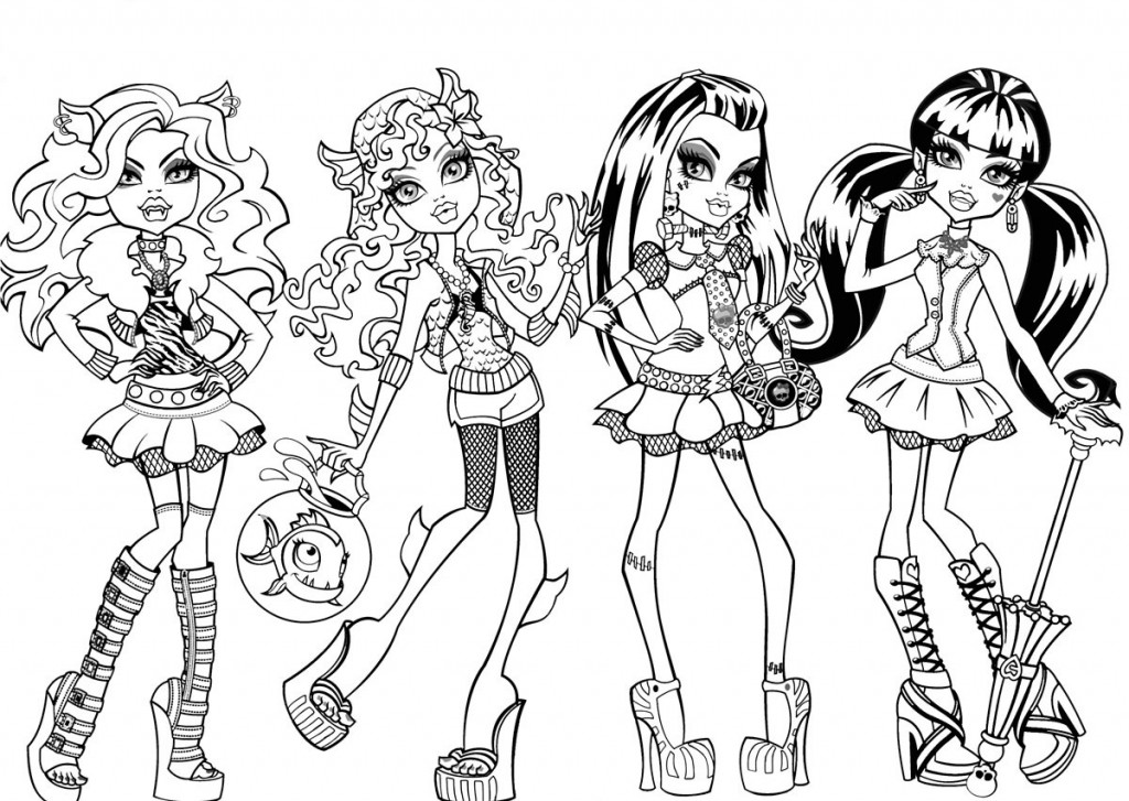 1024x727 monster high coloring monster high coloring pages printable - Monster High Drawing Online