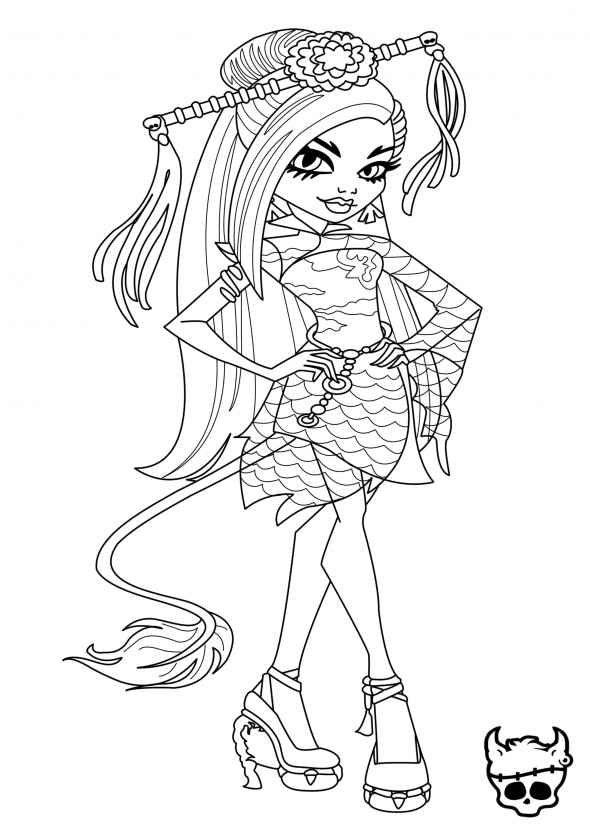 590x834 Monster High Coloring Pages Online Color Bros - Monster High Drawing Online