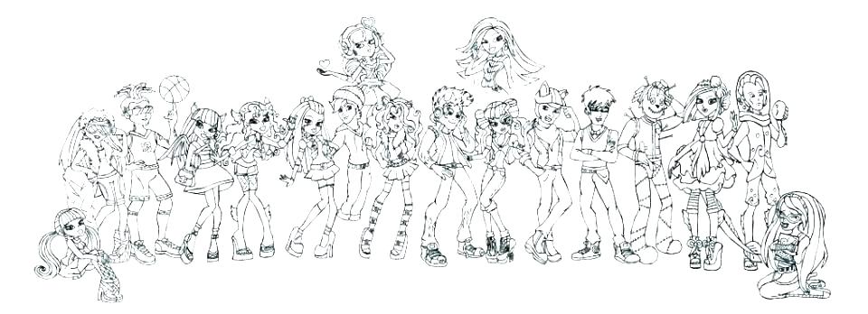 960x348 Coloring Monster High Coloring Pages On Book Draw Online Games - Monster High Drawing Online